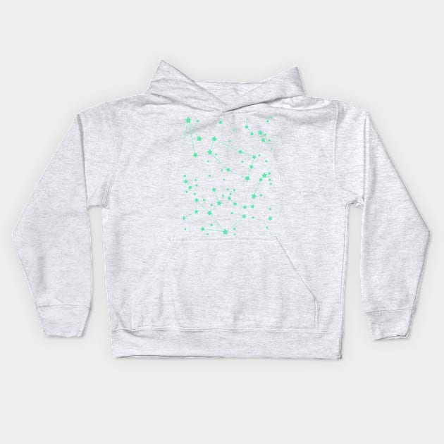 Aqua Star Constellation Pattern Kids Hoodie by HHT